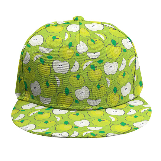 Green Apple Fruit Pattern Print Snapback Cap