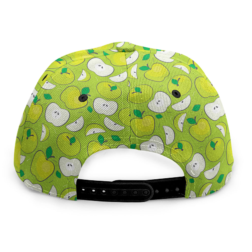 Green Apple Fruit Pattern Print Snapback Cap