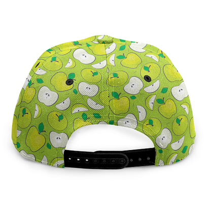 Green Apple Fruit Pattern Print Snapback Cap