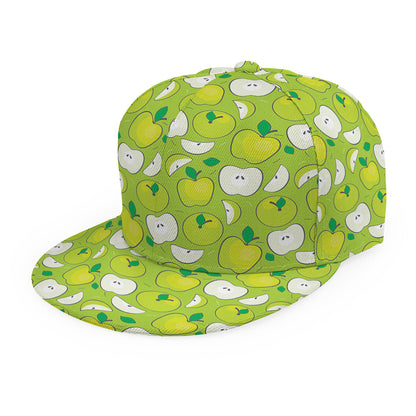 Green Apple Fruit Pattern Print Snapback Cap