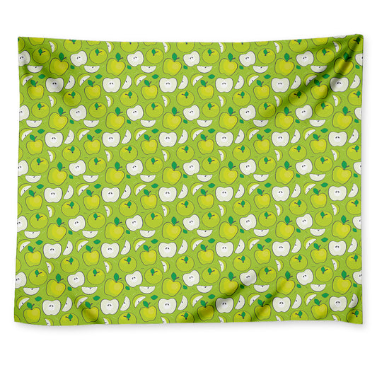 Green Apple Fruit Pattern Print Tapestry