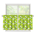 Green Apple Fruit Pattern Print Tier Curtains