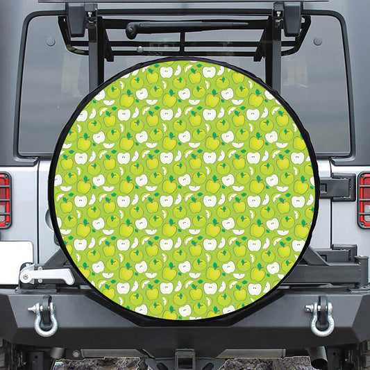 Green Apple Fruit Pattern Print Tire Cover
