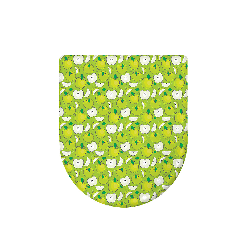 Green Apple Fruit Pattern Print Toilet Lid Cover