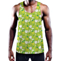 Green Apple Fruit Pattern Print Men's Workout Tank Top