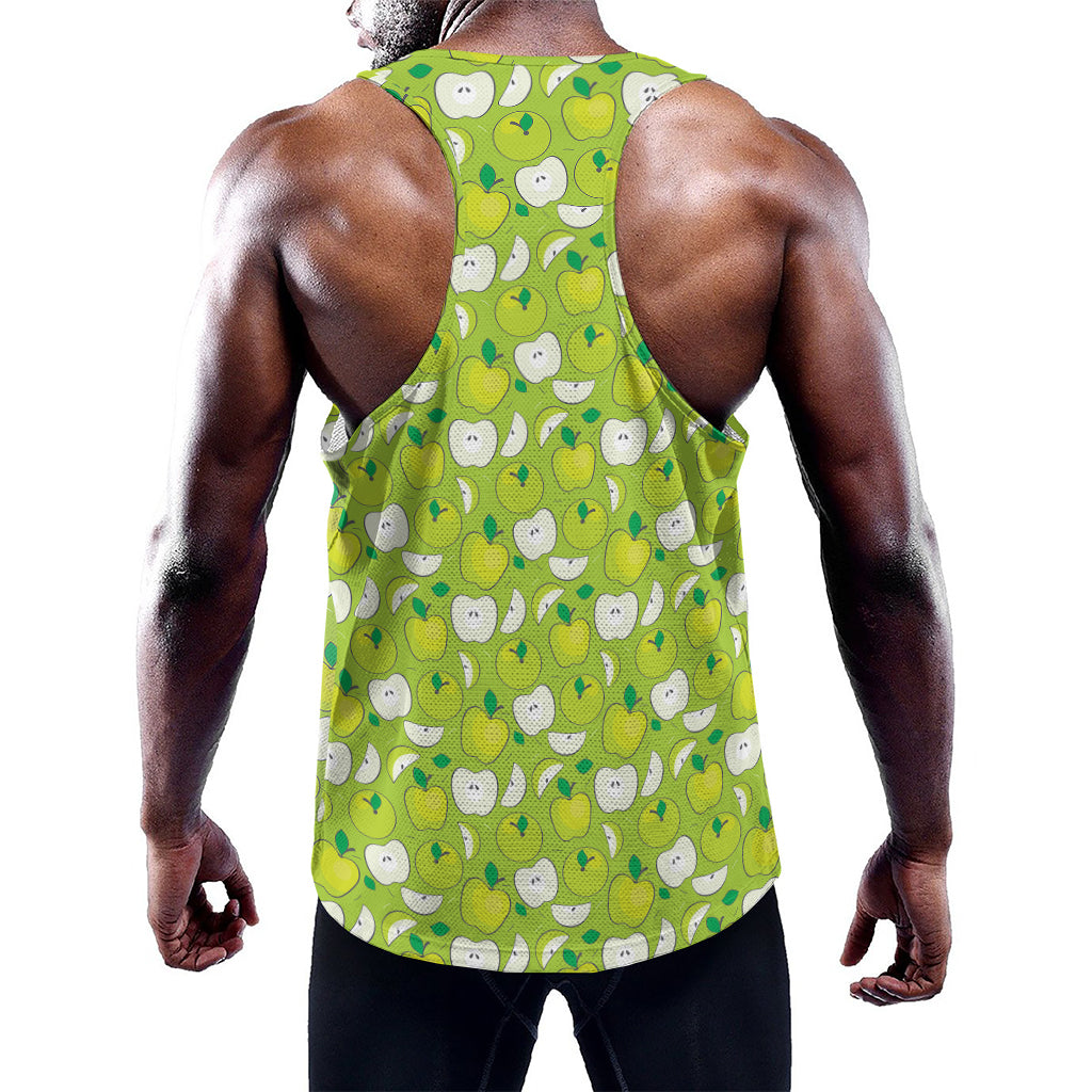 Green Apple Fruit Pattern Print Training Tank Top