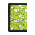 Green Apple Fruit Pattern Print Trifold Wallet