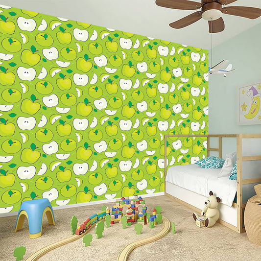 Green Apple Fruit Pattern Print Wall Sticker