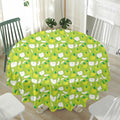 Green Apple Fruit Pattern Print Waterproof Round Tablecloth