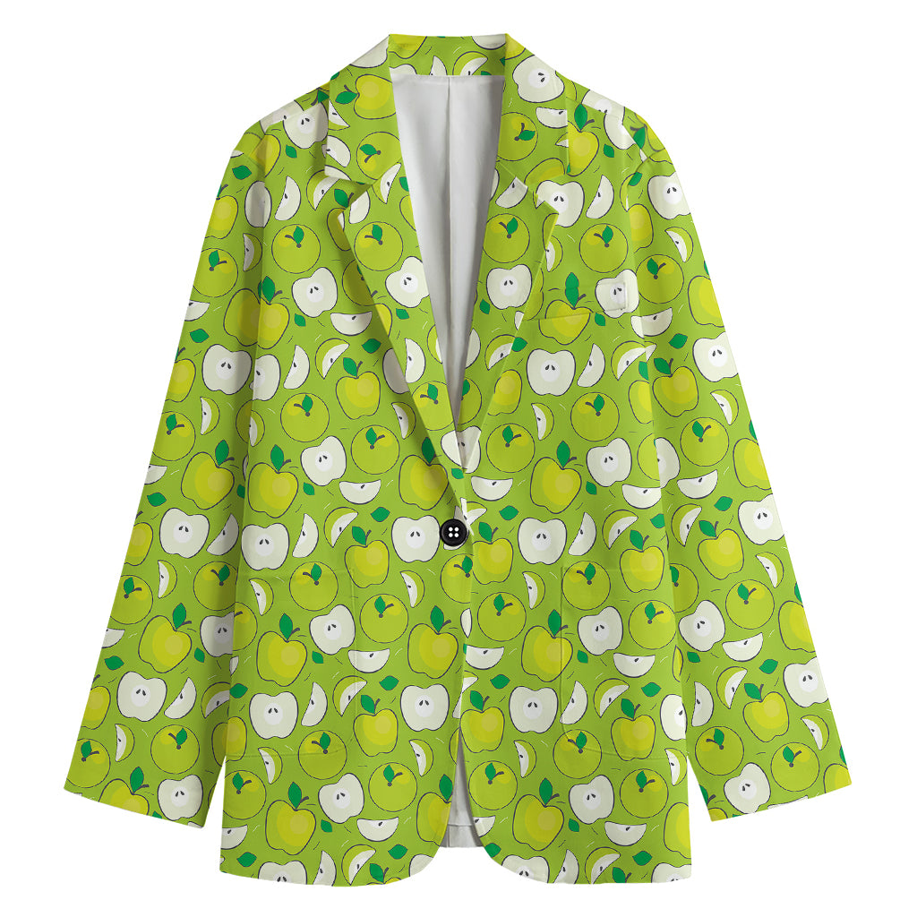 Green Apple Fruit Pattern Print Women's Blazer