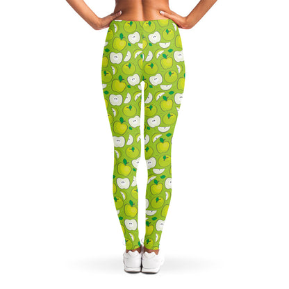 Green Apple Fruit Pattern Print Women's Leggings