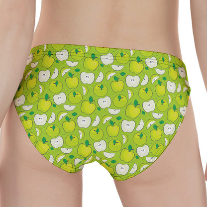 Green Apple Fruit Pattern Print Women's Panties