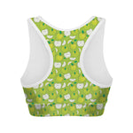 Green Apple Fruit Pattern Print Women's Sports Bra