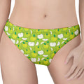 Green Apple Fruit Pattern Print Women's Thong