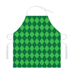 Green Argyle Pattern Print Adjustable Apron