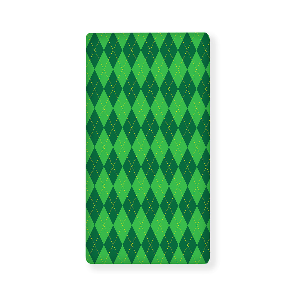 Green Argyle Pattern Print Baby Crib Sheet