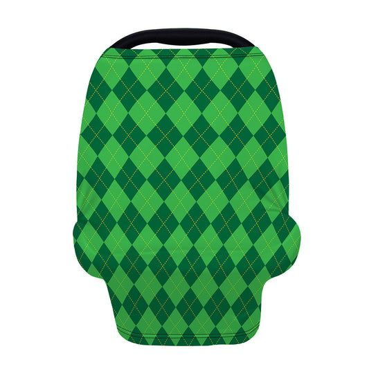 Green Argyle Pattern Print Baby Seat Cover
