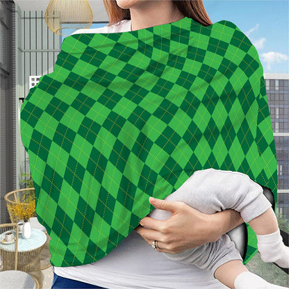 Green Argyle Pattern Print Baby Seat Cover