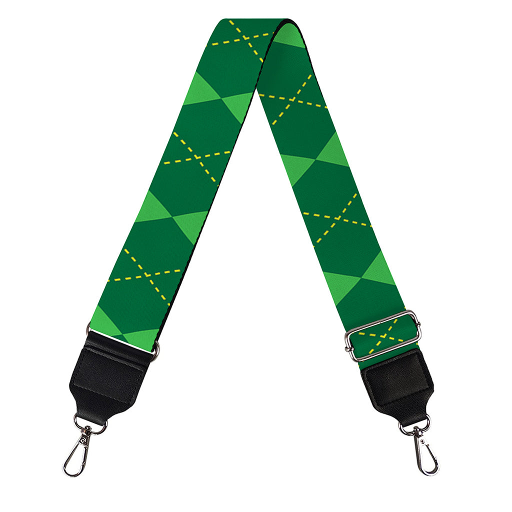 Green Argyle Pattern Print Bag Strap