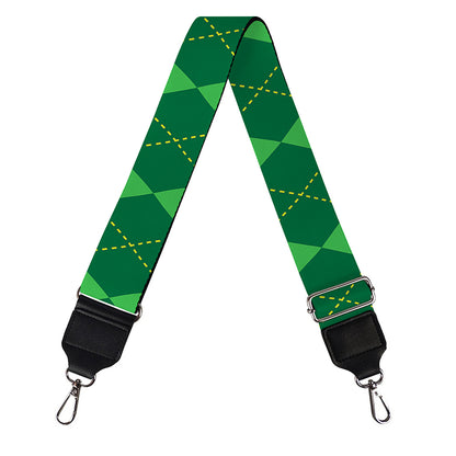 Green Argyle Pattern Print Bag Strap