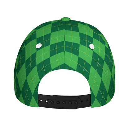 Green Argyle Pattern Print Baseball Cap