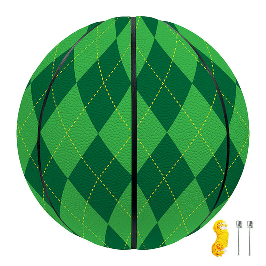 Green Argyle Pattern Print Basketball
