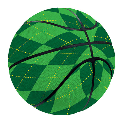 Green Argyle Pattern Print Basketball