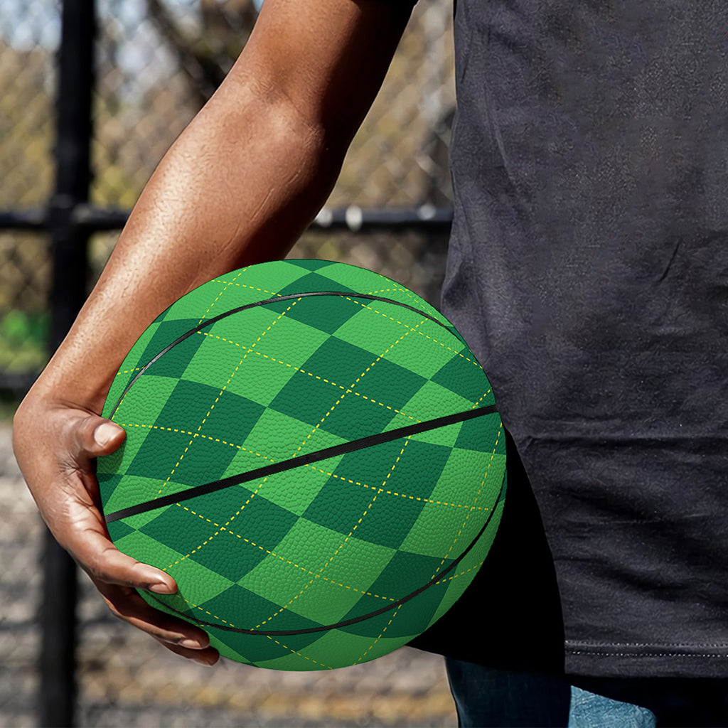 Green Argyle Pattern Print Basketball