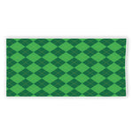 Green Argyle Pattern Print Beach Towel