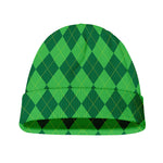 Green Argyle Pattern Print Beanie