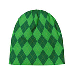 Green Argyle Pattern Print Beanie