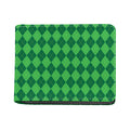 Green Argyle Pattern Print Bifold Wallet