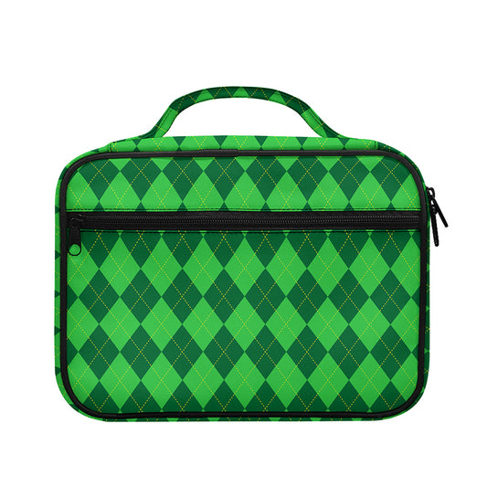 Green Argyle Pattern Print Briefcase Bible Bag