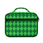 Green Argyle Pattern Print Briefcase Bible Bag
