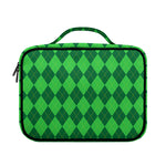 Green Argyle Pattern Print Briefcase Bible Bag