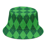Green Argyle Pattern Print Bucket Hat