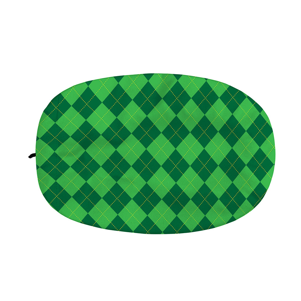 Green Argyle Pattern Print Car Side Mirror Covers