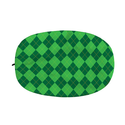 Green Argyle Pattern Print Car Side Mirror Covers