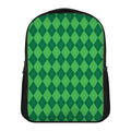 Green Argyle Pattern Print Casual Backpack
