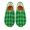 Green Argyle Pattern Print Casual Shoes