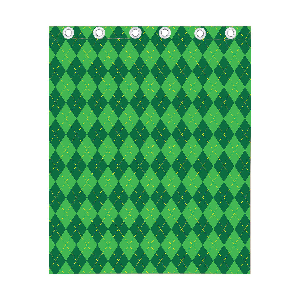 Green Argyle Pattern Print Curtain