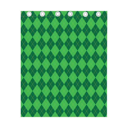 Green Argyle Pattern Print Curtain