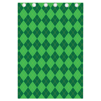 Green Argyle Pattern Print Curtain