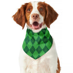 Green Argyle Pattern Print Dog Bandana