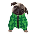 Green Argyle Pattern Print Dog Zip Up Jacket
