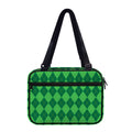Green Argyle Pattern Print Double Strap Bible Bag