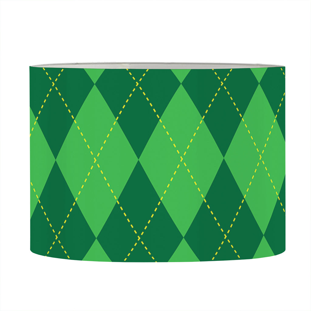Green Argyle Pattern Print Drum Lamp Shade