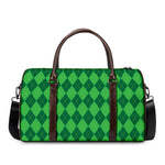 Green Argyle Pattern Print Duffle Bag