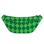 Green Argyle Pattern Print Fanny Pack