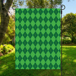 Green Argyle Pattern Print Garden Flag